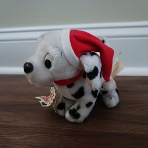Vintage Walt Disney 101 Dalmatians Applause Puppy Plush Dog Santa Hat #51514